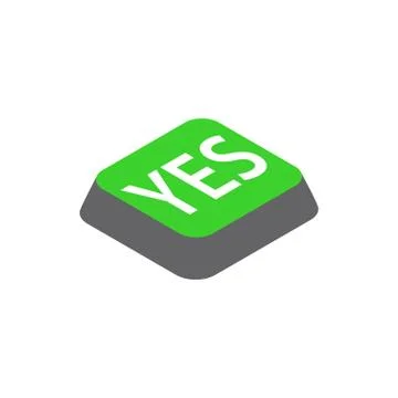 Click yes button icon, isometric 3d style Stock Illustration