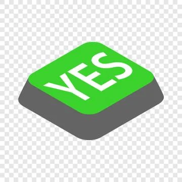 Click yes button isometric icon Stock Illustration