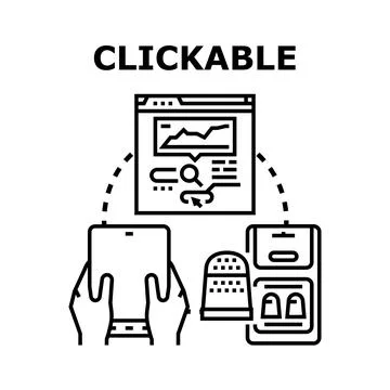 Clickable content connecting digital devices and data Stock Illustration