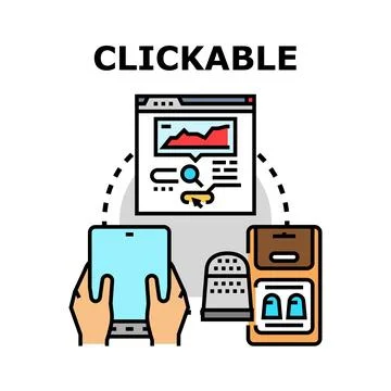 Clickable content connecting digital devices and data Stock Illustration