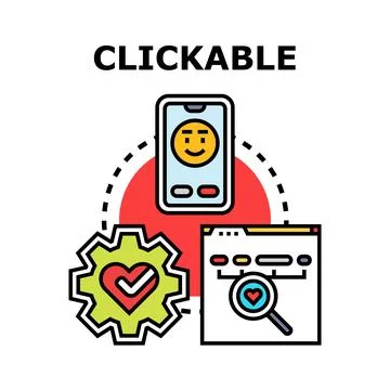 Clickable elements connecting to user interface and web search 스톡 일러스트