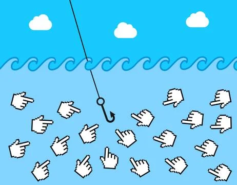 Clickbait and phishing Stock Illustration