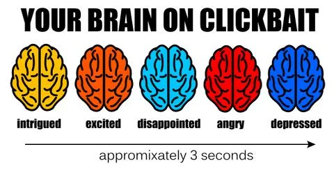 Clickbait brain feelings Stock Illustration