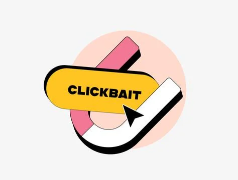 Clickbait concept with magnet attracting users, clicks, engagement and traffic Stock Illustration