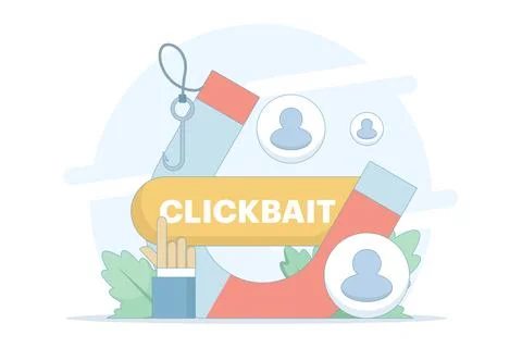 Clickbait concept. strategy to grab the attention of the audience. Stock Illustration