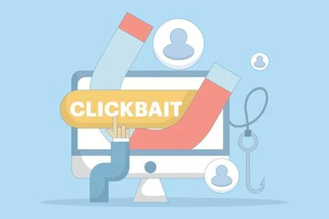 Clickbait concept. strategy to grab the attention of the audience. Stock Illustration