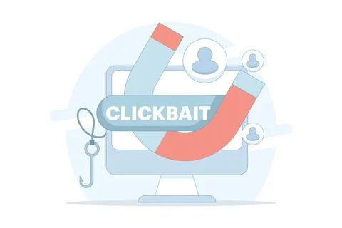 Clickbait concept. strategy to grab the attention of the audience. Stock Illustration