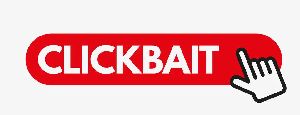 Clickbait icon with cursor arrow and click button Stock Illustration