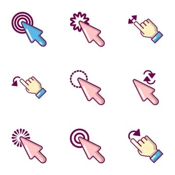 Clickbait icons set, flat style Stock Illustration