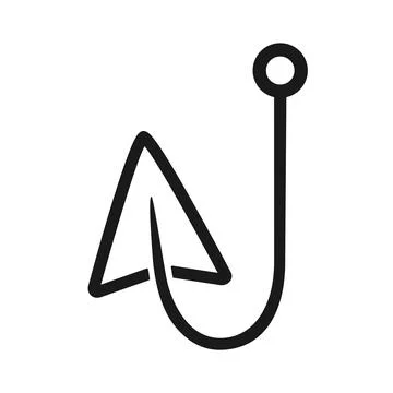 Clickbait Phishing Outline Icon Vector Stock Illustration