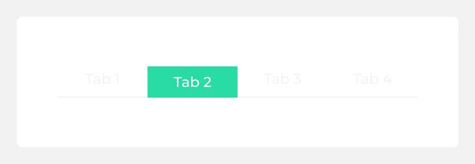 Clicked second tab in menu UI element template Stock Illustration