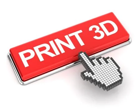 Clicking a 3d printing button Stock Illustration