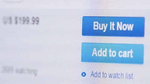 Clicking On An Add To Cart Button With A Mouse Pointer Stock Footage 72055966