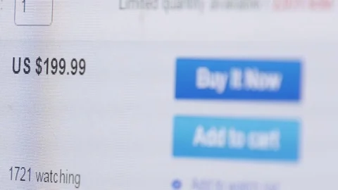 Clicking On An Add To Cart Button With A Mouse Pointer Video stock 72056419