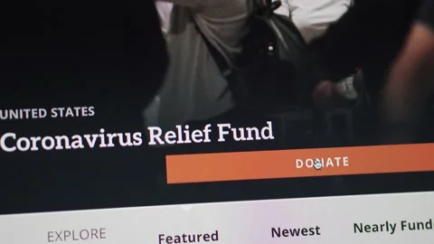 Clicking on button Donate in web Stock Footage 155287578