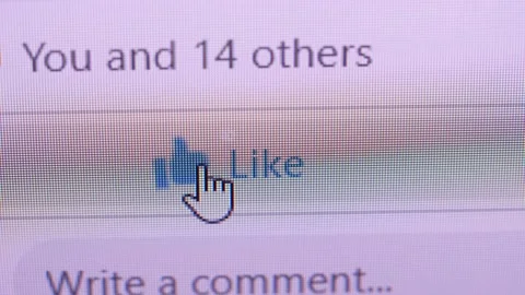 Clicking on the Like Button Online With the Cursor Stock Footage 141468510
