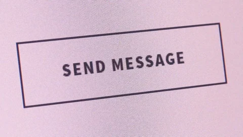 Clicking the button Send Message on computer screen Stock Footage 128113574