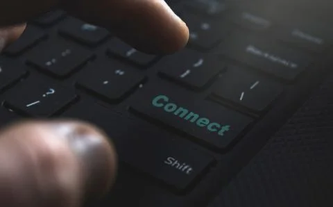 Clicking Connect button on keyboard Stock Photos