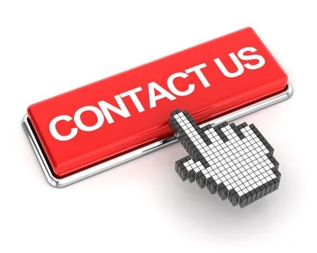 Clicking on contact us button, 3d render Stock Illustration