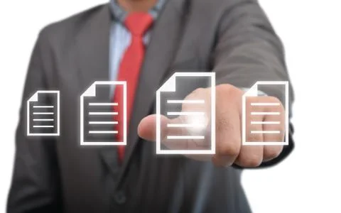 Clicking on Documents Stock Photos