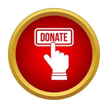 Clicking donate button for online giving and charity Stock Illustration