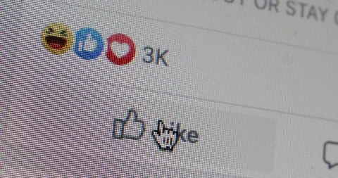 Clicking on facebook like Stock Footage 127795774