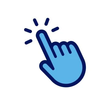 Clicking finger icon, hand pointer vector Stock Illustration