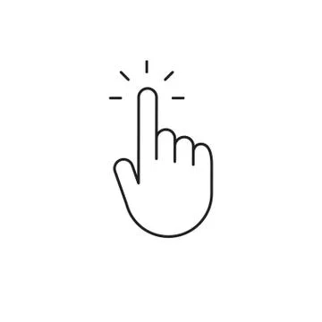 Clicking finger icon, hand pointer vector イラスト素材