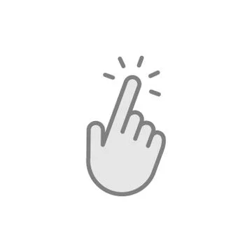 Clicking finger icon, hand pointer vector Stock Illustration