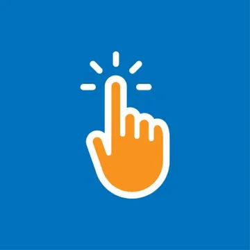 Clicking finger icon, hand pointer vector Illustrazione stock