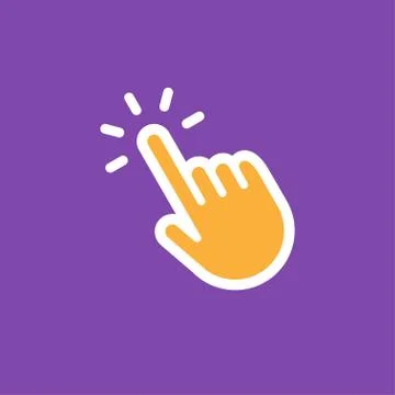 Clicking finger icon, hand pointer vector Stock Illustration