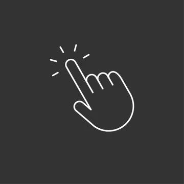 Clicking finger icon, hand pointer vector Stock Illustration