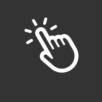 Clicking finger icon, hand pointer vector Stock Illustration