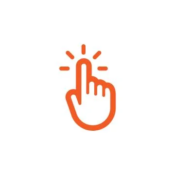 Clicking finger icon, hand pointer vector イラスト素材