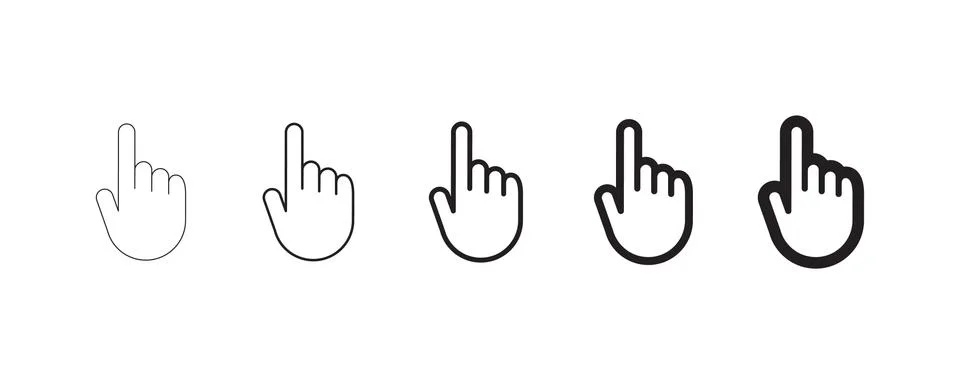 Clicking finger icon, hand pointer vector イラスト素材