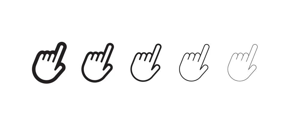 Clicking finger icon, hand pointer vector イラスト素材