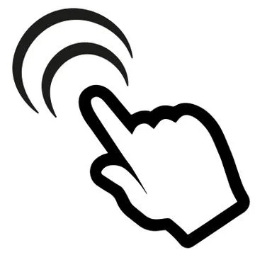 Clicking finger icon, hand pointer vector 库存插图