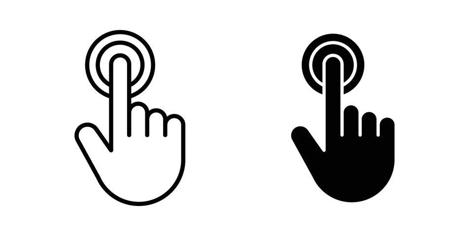 Clicking finger icon vector, symbol, logo illustrations Stock Illustration