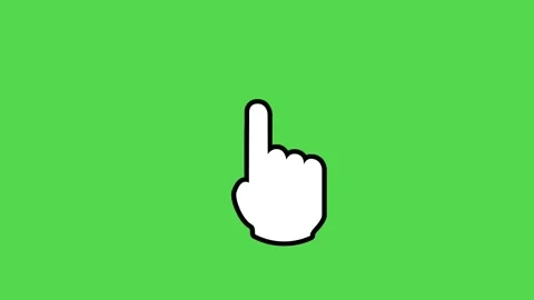Clicking hand cursor animation. A white and black outline finger icon. Stock Footage 315631255