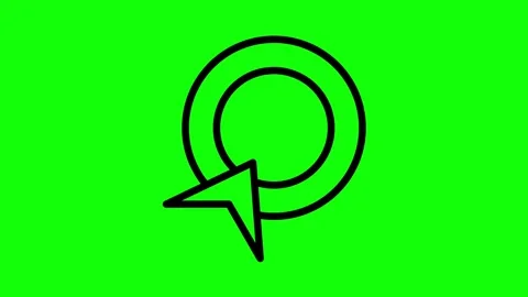 Clicking icon and loading circle animation on green screen background for video Stock Footage 330397524