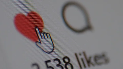 Clicking on instagram heart, like Stock Footage 86672524