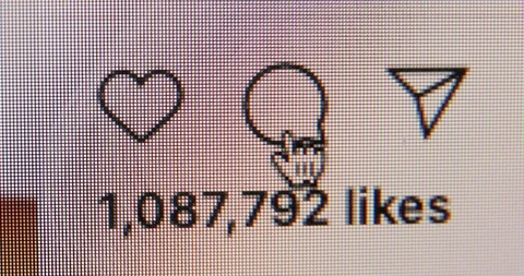 Clicking on instagram heart, like Stock Footage 127795374