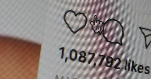 Clicking on instagram heart, like Stock Footage 127795483