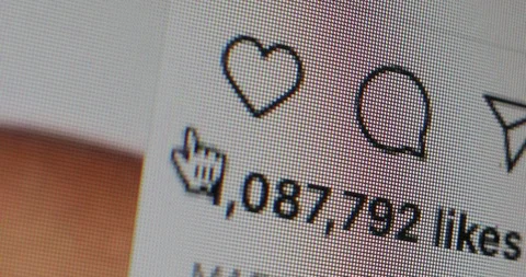 Clicking on instagram heart, like Stock Footage 127795497