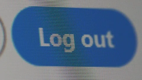 Clicking log out button, social media, macro Stock-Footage 88692487