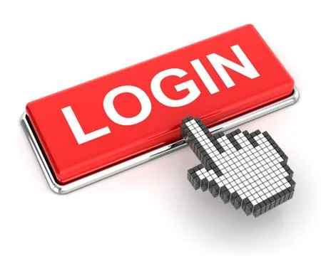 Clicking a login button Stock Illustration