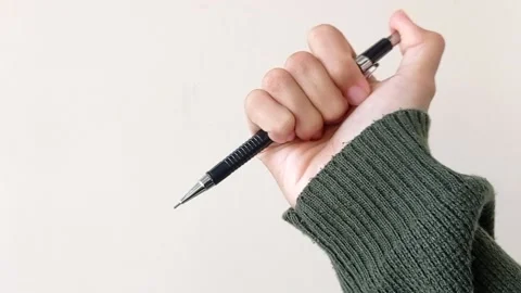 Clicking mechanical pencil with white background Stock Footage 145463326
