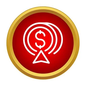 Clicking mouse cursor on dollar sign icon Stock Illustration