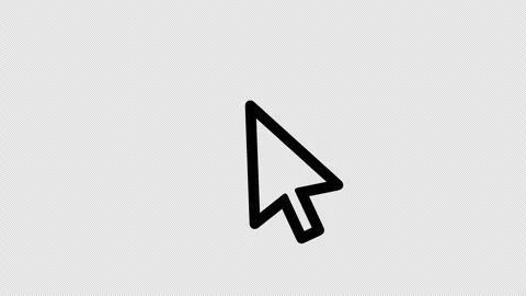 Clicking the mouse cursor graphic animation. Alpha channel Stockbeeldmateriaal 304734150