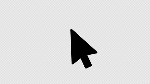 Clicking the mouse cursor graphic animation. Alpha channel Stock Footage 304734164